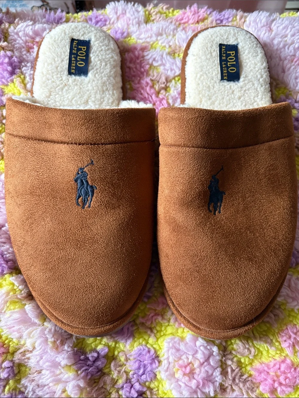 🐸 POLO RALPH LAUREN KLARENCE scuff slippers NEW 13